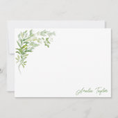 Elegant Greenery Botanical Personalized Stationery ノートカード (正面)
