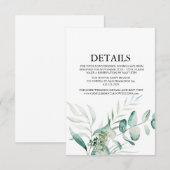 Elegant Greenery Botanical Wedding エンクロージャーカード (正面/裏面)