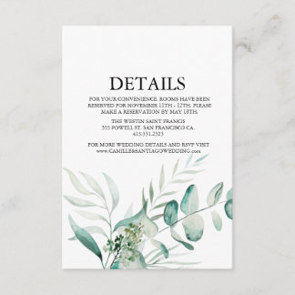 Elegant Greenery Botanical Wedding エンクロージャーカード