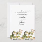 Elegant Greenery Botanical wedding 招待状 (正面)