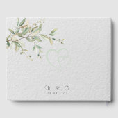 Elegant Greenery Botanical Wedding Invitation ゲストブック (裏面)