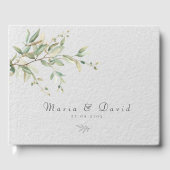 Elegant Greenery Botanical Wedding Invitation ゲストブック (正面)