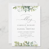 Elegant Greenery Botanical Wedding Invitation 招待状 (正面)