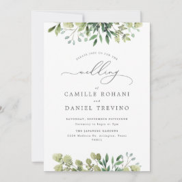 Elegant Greenery Botanical Wedding Invitation 招待状