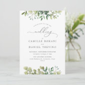 Elegant Greenery Botanical Wedding Invitation 招待状 (スタンド正面)