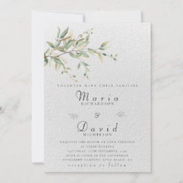 Elegant Greenery Botanical Wedding Invitation 招待状