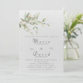 Elegant Greenery Botanical Wedding Invitation 招待状 (スタンド正面)