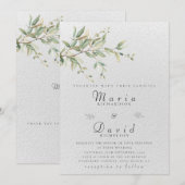 Elegant Greenery Botanical Wedding Invitation 招待状 (正面/裏面)