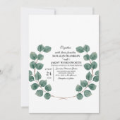 Elegant Greenery Botanical wedding Invitation card 招待状 (正面)