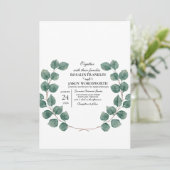 Elegant Greenery Botanical wedding Invitation card 招待状 (スタンド正面)