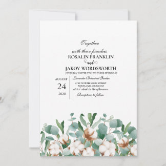 Elegant Greenery Botanical wedding Invitation card 招待状