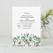 Elegant Greenery Botanical wedding Invitation card 招待状 (スタンド正面)