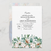 Elegant Greenery Botanical wedding Invitation card 招待状 (正面/裏面)