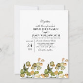 Elegant Greenery Botanical wedding Invitation card 招待状 (正面)