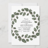 Elegant Greenery Botanical wedding Invitation card 招待状 (正面)