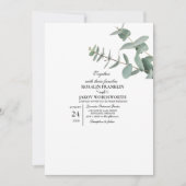 Elegant Greenery Botanical wedding Invitation card 招待状 (正面)