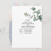 Elegant Greenery Botanical wedding Invitation card 招待状 (正面/裏面)
