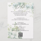 Elegant Greenery Budget QR code Wedding 招待状 (裏面)