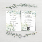 Elegant Greenery Budget QR code Wedding 招待状