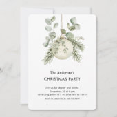 Elegant Greenery Christmas Party 招待状 (正面)