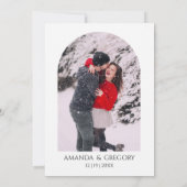 Elegant Greenery Christmas Wedding Photo  招待状 (裏面)