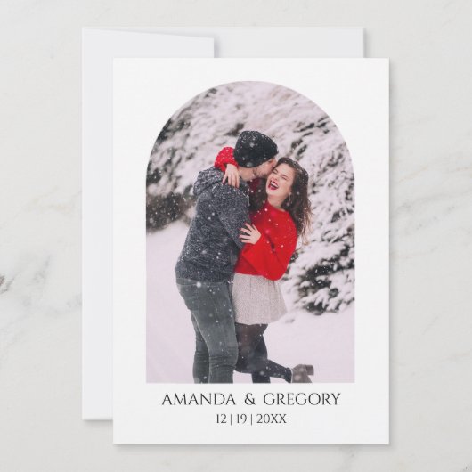 Elegant Greenery Christmas Wedding Photo  招待状 (裏面)