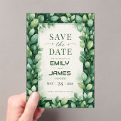 Elegant Greenery Eucalyptus Botanical アクリル招待状 (インサイチュ (ポータブル))