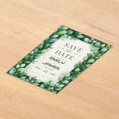 Elegant Greenery Eucalyptus Botanical アクリル招待状 (レイダウン)