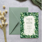 Elegant Greenery Eucalyptus Botanical  セーブザデート