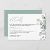 Elegant Greenery Eucalyptus Leaves Wedding エンクロージャーカード (正面/裏面)