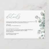 Elegant Greenery Eucalyptus Leaves Wedding エンクロージャーカード (正面)