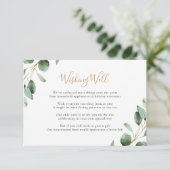 Elegant Greenery Eucalyptus Wishing Well エンクロージャーカード (スタンド正面)