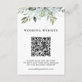 Elegant Greenery Foliage QR Code & Photo Wedding エンクロージャーカード (正面)