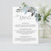 Elegant Greenery Foliage QR Code Wedding Details エンクロージャーカード (スタンド正面)