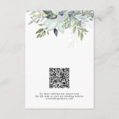 Elegant Greenery Foliage QR Code Wedding Details エンクロージャーカード (裏面)
