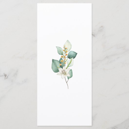 Elegant Greenery Foliage Wedding Dinner メニュー (裏面)