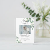 Elegant Greenery Funeral Orthodox Prayer Card      プレイスカード (スタンド正面)