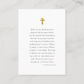 Elegant Greenery Funeral Orthodox Prayer Card      プレイスカード (裏面)