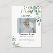 Elegant Greenery Funeral Orthodox Prayer Card      プレイスカード (正面)