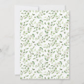 Elegant Greenery Gold Cross First Holy Communion 招待状 (裏面)