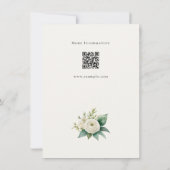 Elegant Greenery Gold Wedding Details QR Code Card (裏面)