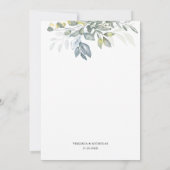 Elegant Greenery Green & Gold Geometric Wedding 招待状 (裏面)