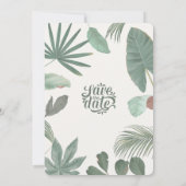 Elegant Greenery Leaves Botanical Sketch  招待状 (裏面)