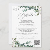Elegant Greenery QR Code All-in-One Wedding 招待状 (裏面)