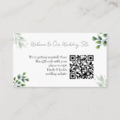 Elegant Greenery RSVP QR Code Invitation エンクロージャーカード (裏面)