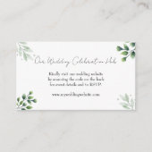 Elegant Greenery RSVP QR Code Invitation エンクロージャーカード (正面)