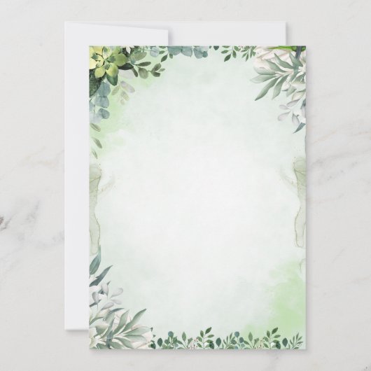 Elegant Greenery Save The Date Card  招待状 (裏面)