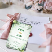 Elegant Greenery Save The Date Card  招待状