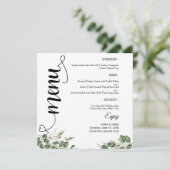 Elegant Greenery Script Round Wedding Flat Menu メニュー (スタンド正面)