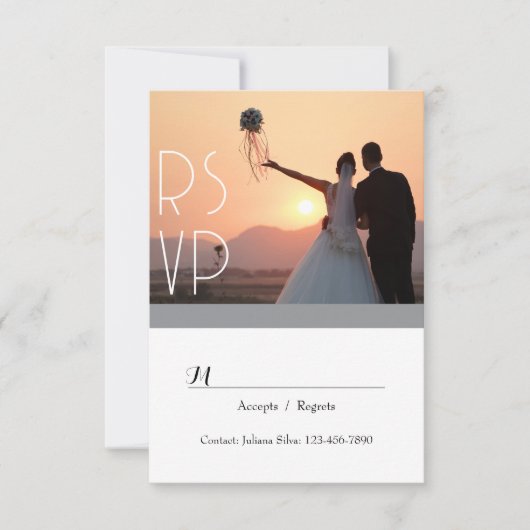 Elegant Greenery Script RSVP Invitation (正面)